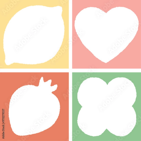 Fototapeta 크레파스 질감의 카드뉴스 프레임 메모지 컬렉션