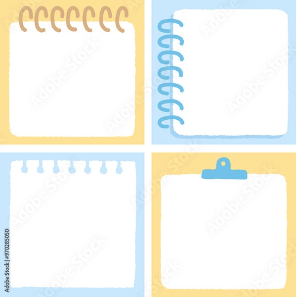 Fototapeta 크레파스 질감의 카드뉴스 프레임 메모지 컬렉션