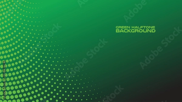 Obraz Halftone green background with gradient for backdrop or presentation