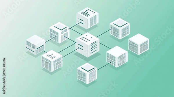Fototapeta 3d network connections