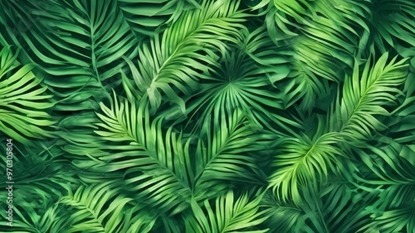 Fototapeta green leaf tropical forest  background