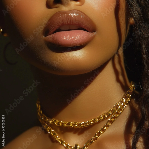 Fototapeta Close up on woman's lips.