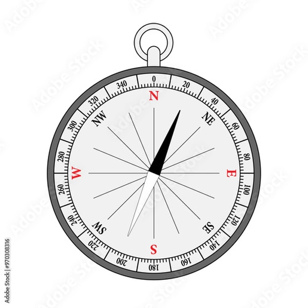 Fototapeta 手持ち用小型方位磁石のイラスト