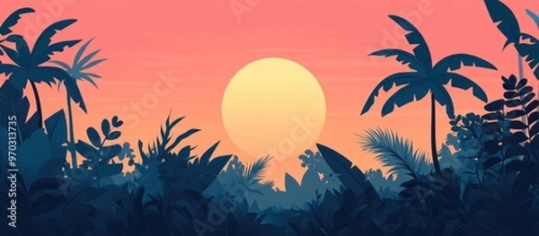 Fototapeta Mysterious Exotic Jungle With Ai Generative Elements