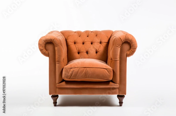 Obraz a plush armchair with fabric upholstery and rolled arms