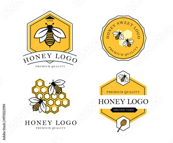 Fototapeta honey bee logo design