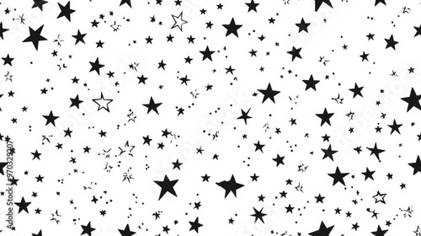 Obraz Seamless pattern featuring stars on a white background suitable for packaging and textiles