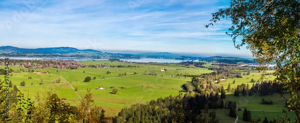 Fototapeta Green fields in Bavaria  in Germany