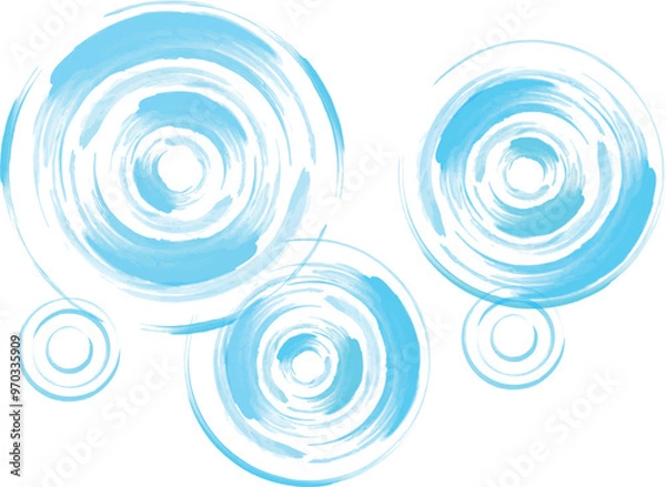 Obraz 水色の水彩風の水紋