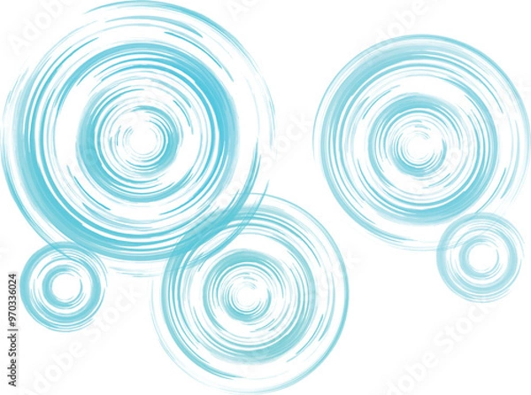 Obraz 水色の水彩風の水紋