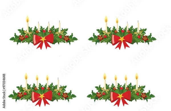 Fototapeta Adventskranz Sammlung Set