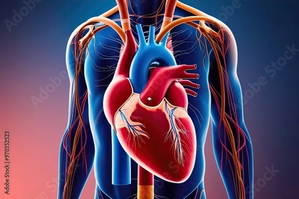 Fototapeta In-Depth Guide to Human Heart Anatomy and Circulatory System Function