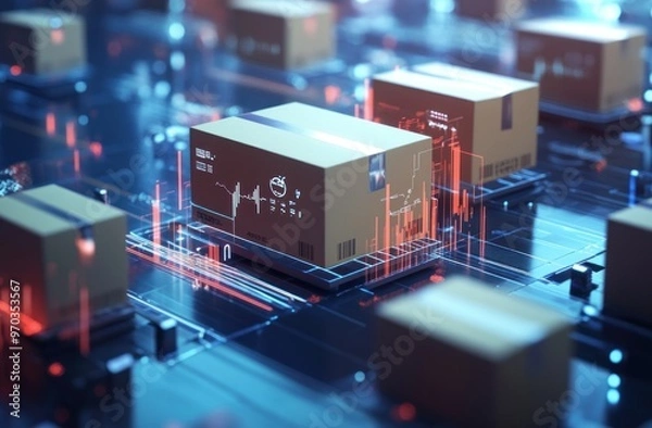 Obraz Digitalized Shipping and Delivery