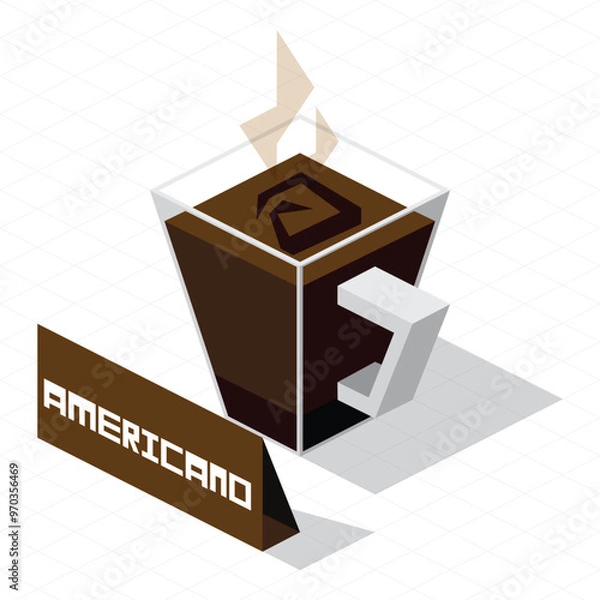 Fototapeta isometric coffee cup graphic element