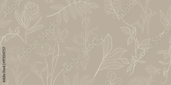 Obraz Floral vintage pattern vector with seamless flower design