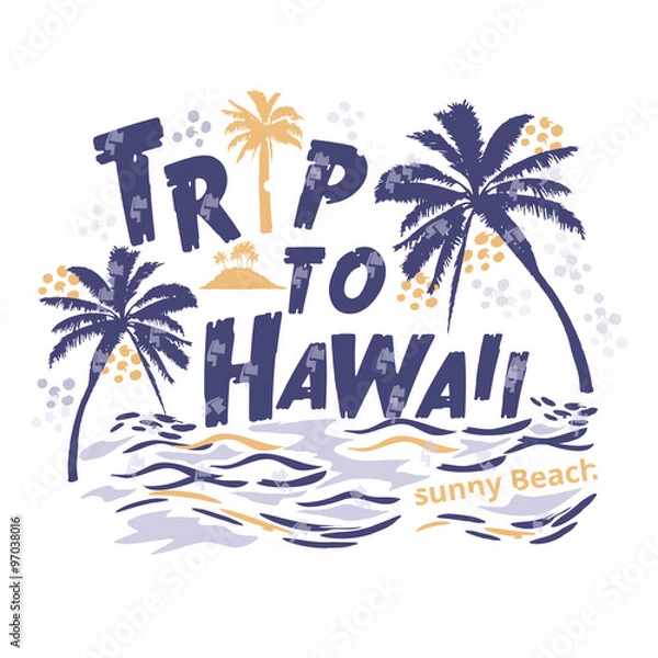 Fototapeta print T-shirts for the palm trees and beach