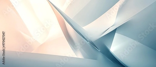 Fototapeta The image features abstract geometric shapes with soft edges, blending light and shadow