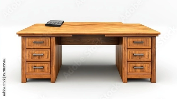 Fototapeta Desks clipart, element, 3D illustration, realistic, isolated on white background