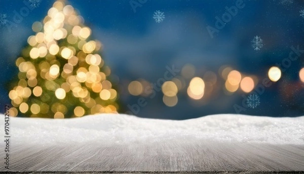 Obraz christmas tree with snow