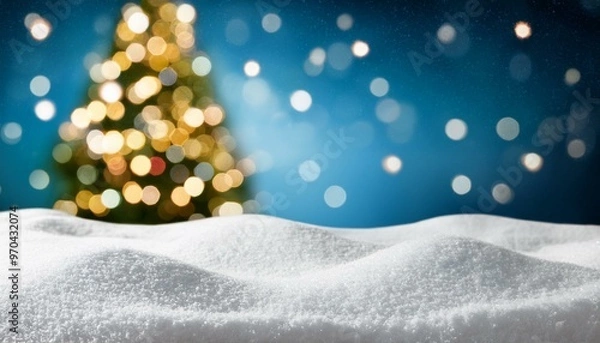 Obraz christmas tree and snow