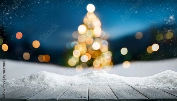 Obraz christmas tree with snow