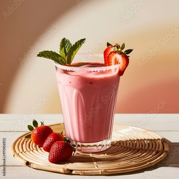 Obraz strawberry shake