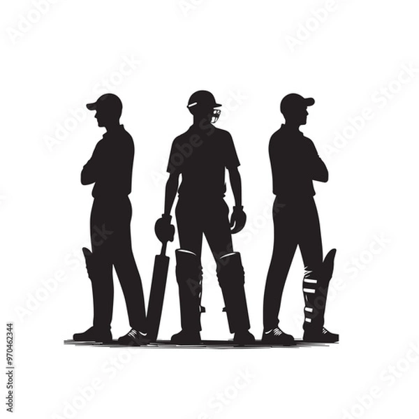 Obraz Cricket player vector design. Cricket player logo, icon design. Cricket player illustration isolated on white background.