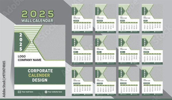 Obraz Wall calendar template design.