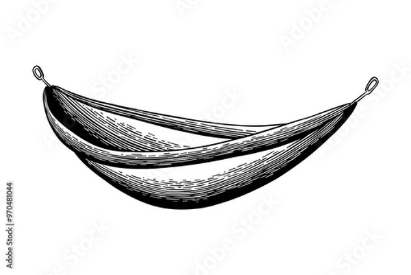 Obraz hand drawn hammock black and white illustration