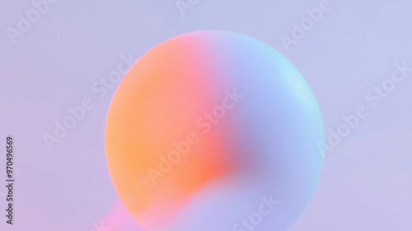 Fototapeta planet in the universe, set against a pink and purple gradient background, soft blur effect, abstract wallpaper