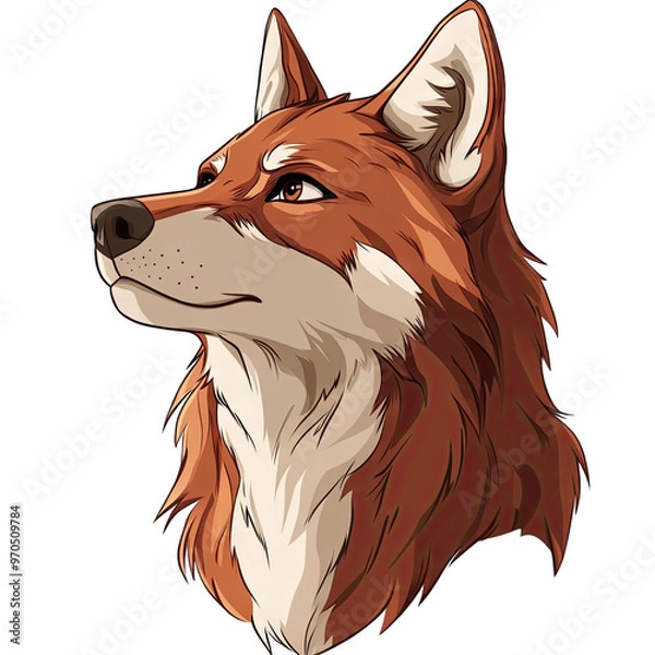 Fototapeta Red Wolf | Icon | Anime