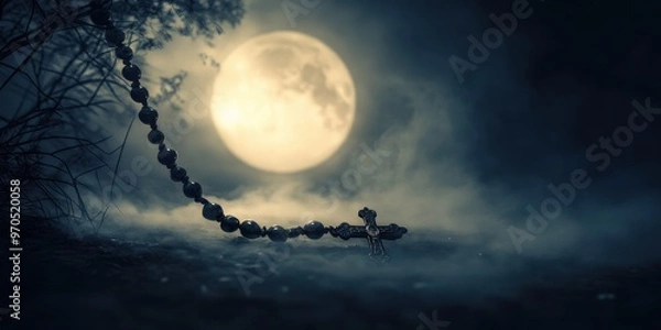 Obraz Melting rosary fractured moon shifting fog