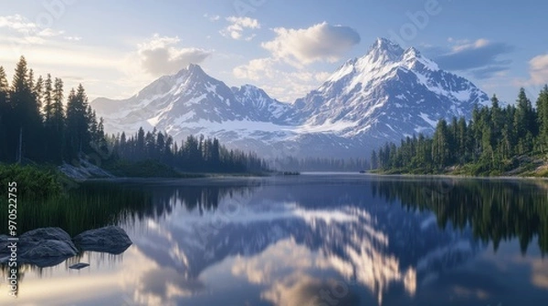 Obraz The Majestic Mountain Reflection
