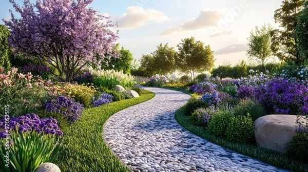 Fototapeta Stone Path Garden.