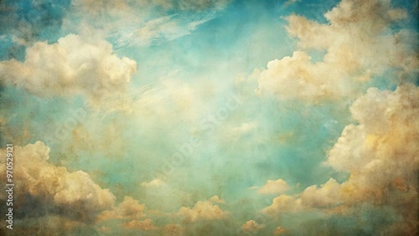 Obraz Vintage photography backdrop featuring painted soft clouds texture