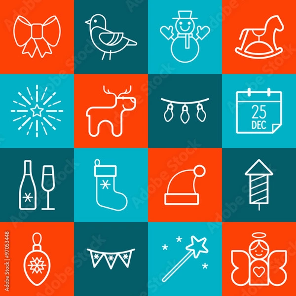 Obraz Christmas icon set