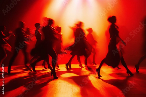 Obraz Energetic Salsa Dance Under Red Lights