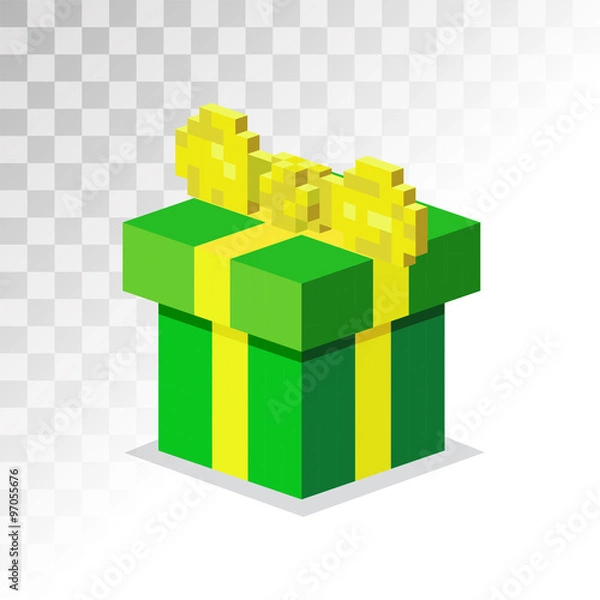 Fototapeta Colorful 3d gift boxes with bows and ribbons vector set