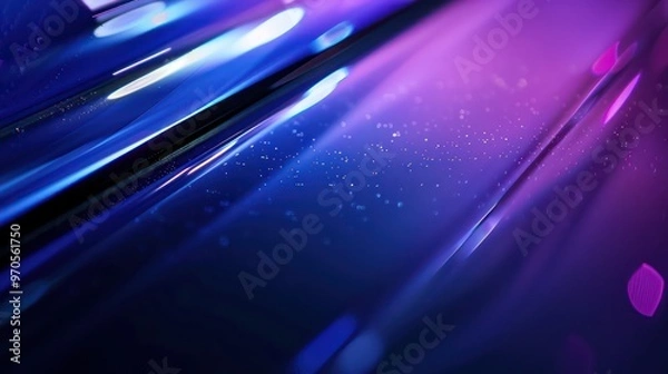 Obraz A vibrant abstract background featuring smooth, reflective surfaces with colorful lights and subtle sparkles.