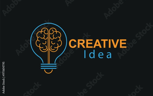 Fototapeta Creative brain logo design vector