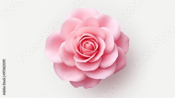 Fototapeta Delicate pink flower showcasing intricate petals on a soft, neutral background during daylight