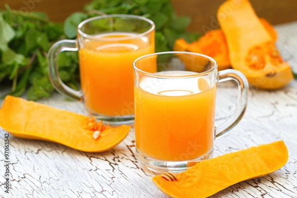 Fototapeta Fresh pumpkin juice