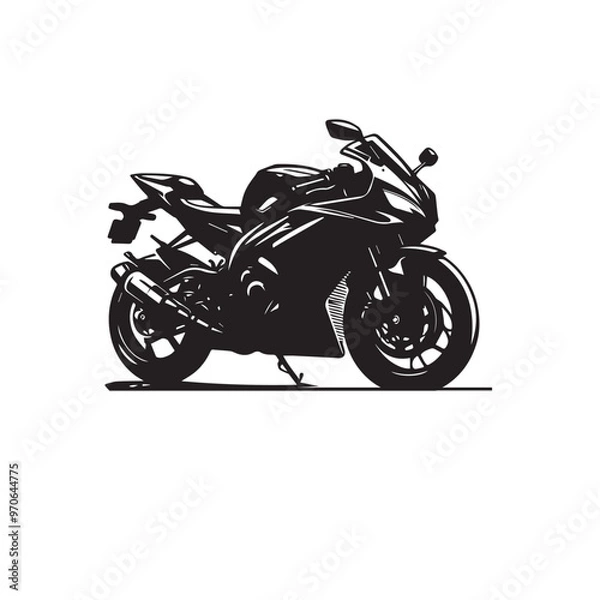 Fototapeta Motorcycle vector design. Motorcycle silhouette. Motor bike illustration isolated on white background.