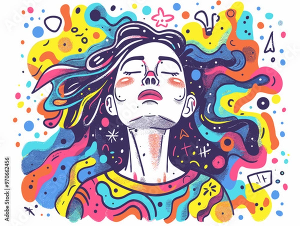 Fototapeta Vibrant Kaleidoscope Person: Embracing Diversity, Creativity, and the Joys of Life