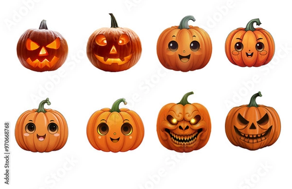 Fototapeta ハロウィンのかぼちゃセット