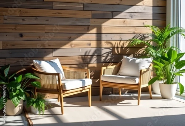 Obraz table and chairs in the garden