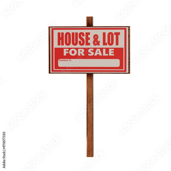 Fototapeta For sale sign isolated on white background