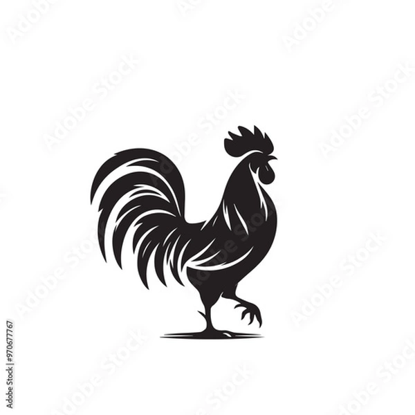 Obraz Rooster silhouette. Rooster logo, vector design isolated on white background.