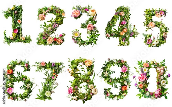 Obraz Floral Numbers 1 to 10