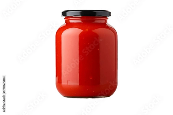 Fototapeta Tomato Sauce Jar on transparent background, Generative AI